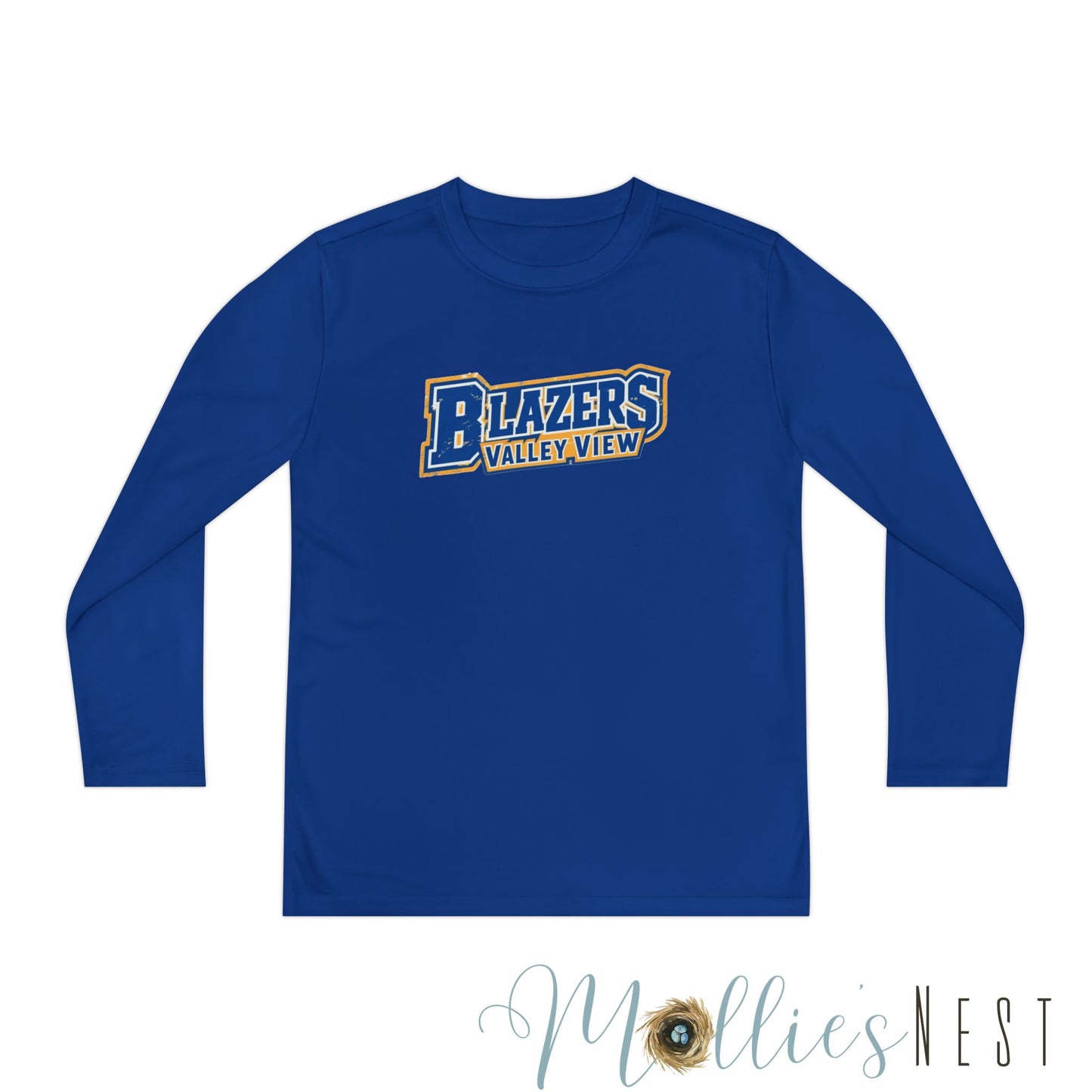 Youth Long Sleeve Competitor Tee. Valley View Blazers