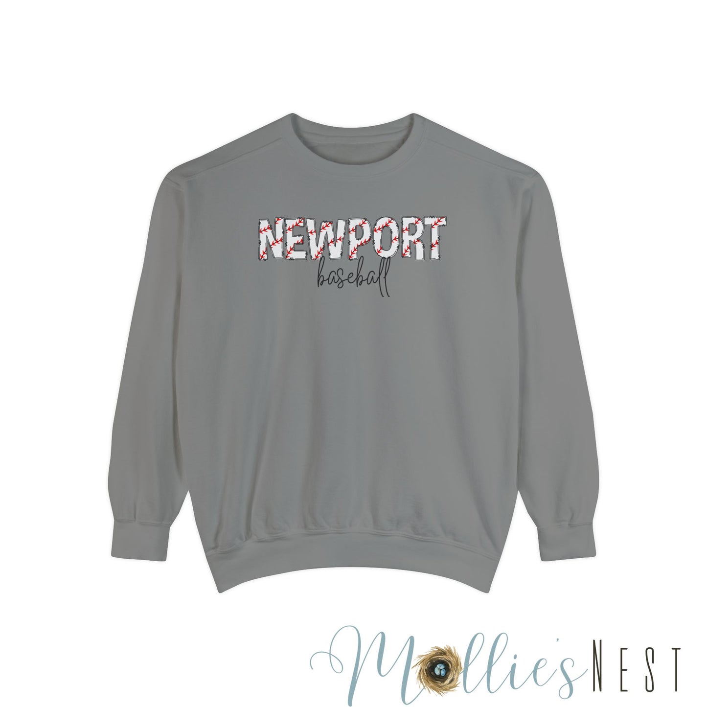 Unisex Garment-Dyed Sweatshirt. NEWPORT BASEBALL