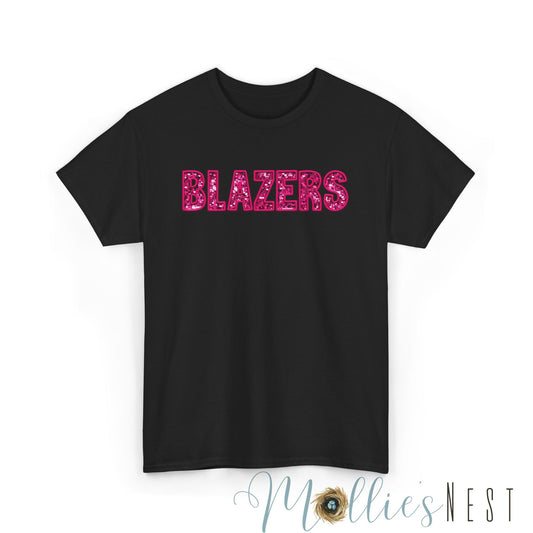 Unisex Heavy Cotton Tee. Blazers PINK FAUX sequins