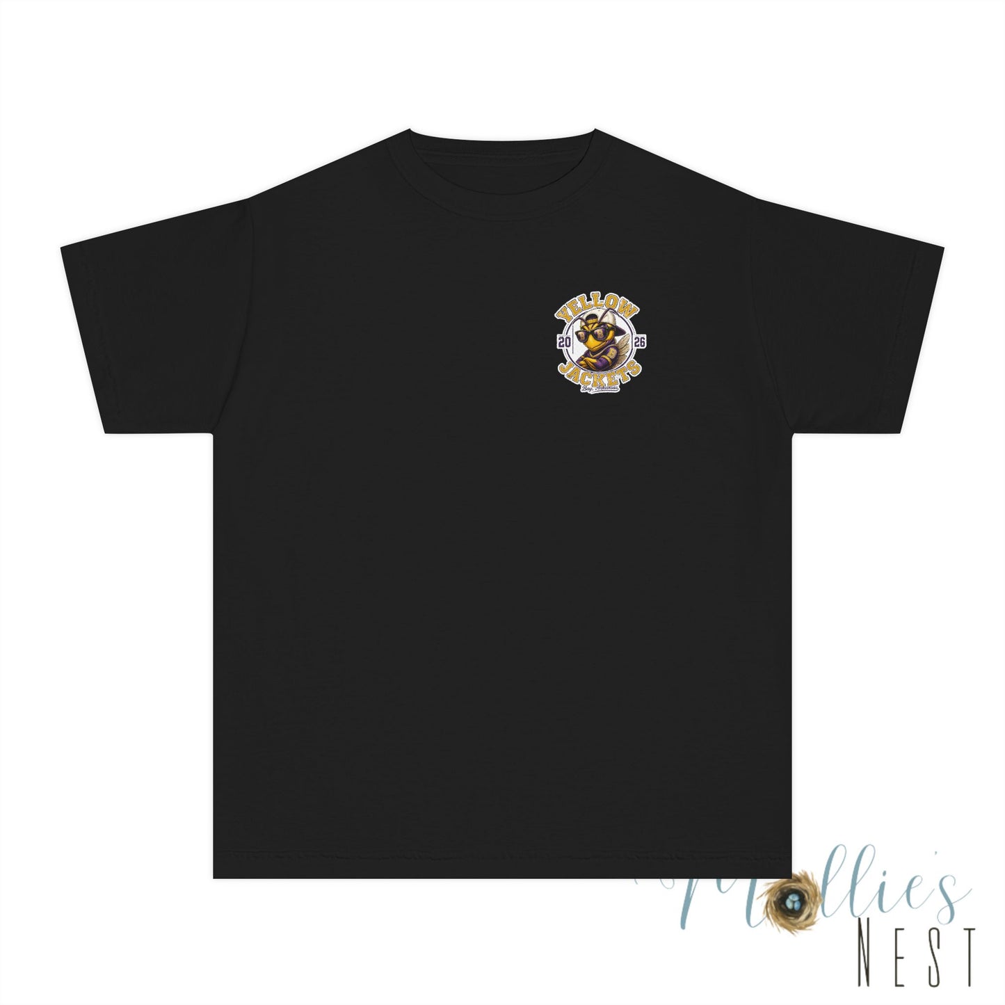 Youth — Yellow Jackets Mascot 2026 School Spirit Shirt. Comfort Colors