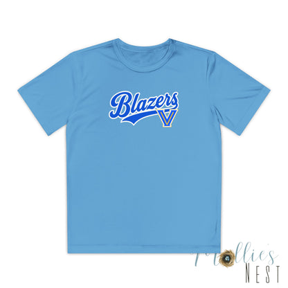 Blazers Youth Drifit — Blue Script Logo Team Shirt