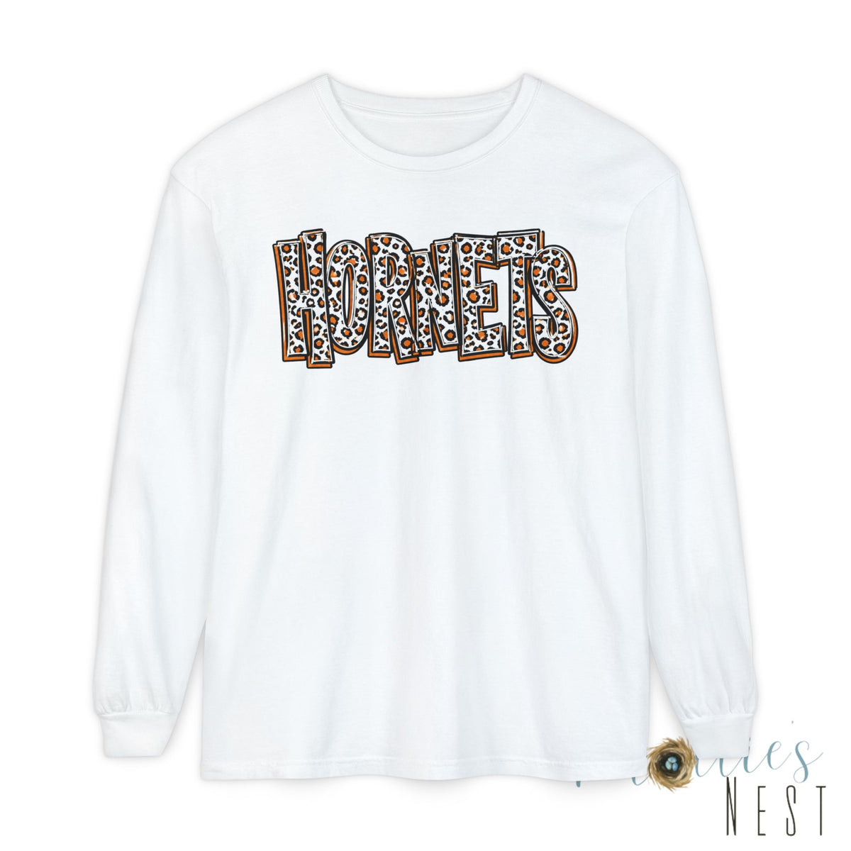 Harrisburg Hornets Stacked Leopard Print Long Sleeve T‑Shirt