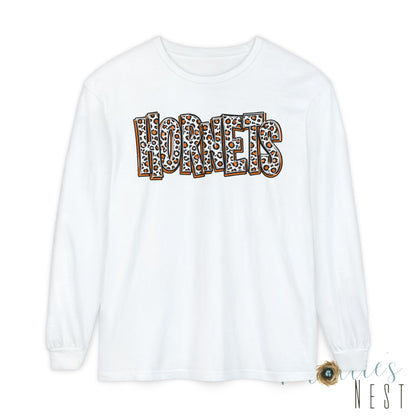 Harrisburg Hornets Stacked Leopard Print Long Sleeve T‑Shirt
