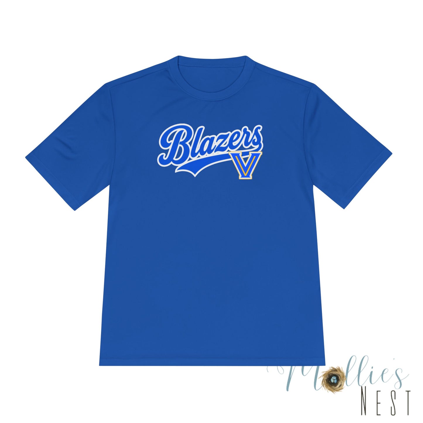 Adult. Blazers Valley View Script Performance Tee – Moisture-Wicking Athletic Shirt