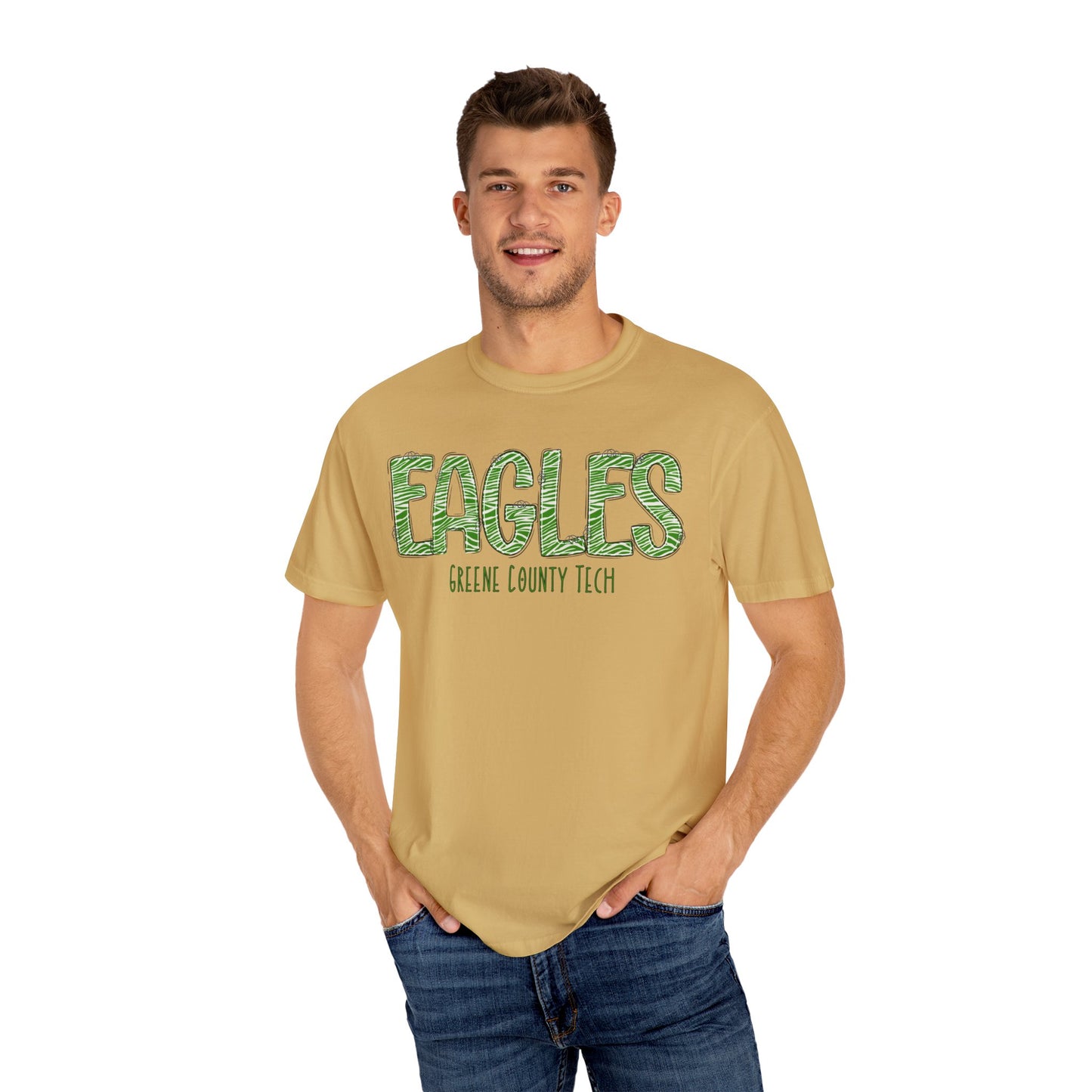 ADULT. Comfort Color Eagles (Green Zebra Print)