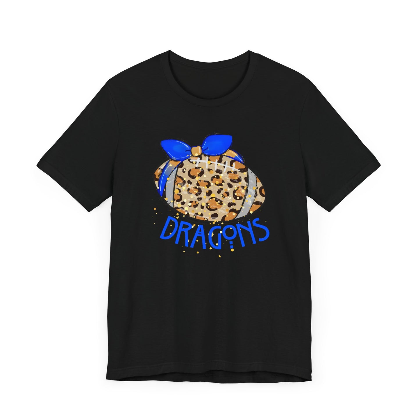 ADULT DRAGONS LEOPARD FOOTBALL. Jersey Short Sleeve Tee