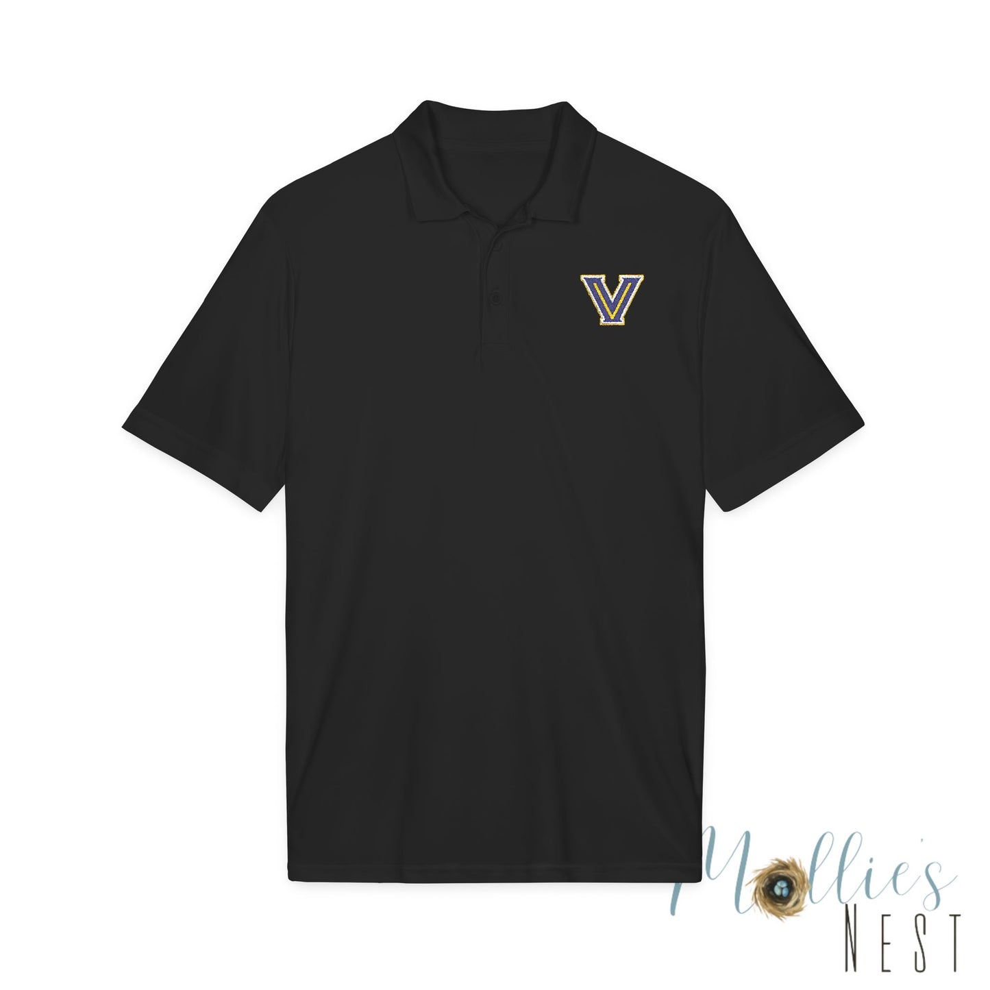 ADULT size - Embroidered 'V' Performance Polo — Moisture-Wicking Sport Shirt - Valley View Logo