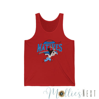 Unisex Jersey Tank with Natives Design - Sporty, Casual Wear, Summer Style, Gift for Athletes, Team Spirit