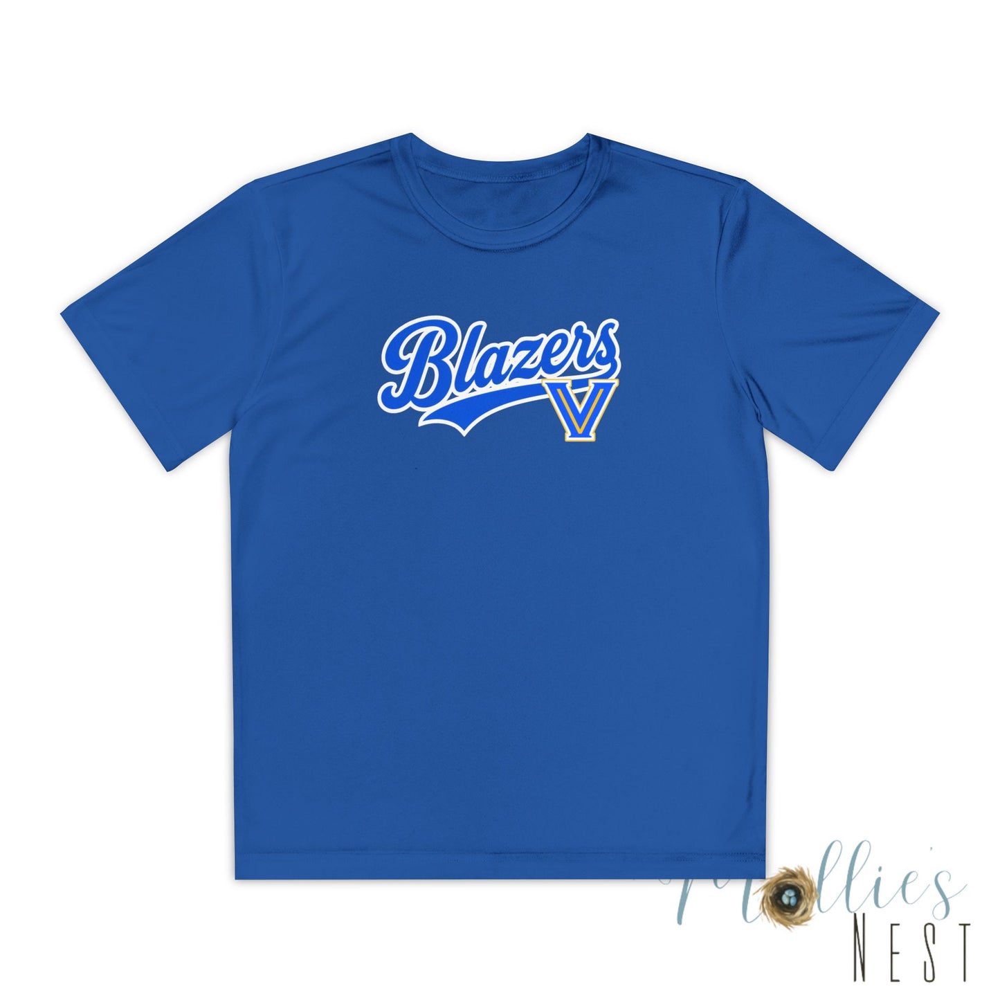 Blazers Youth Drifit — Blue Script Logo Team Shirt