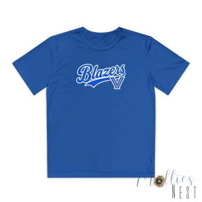 Blazers Youth Drifit — Blue Script Logo Team Shirt