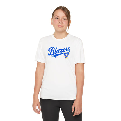 Blazers Youth Drifit — Blue Script Logo Team Shirt