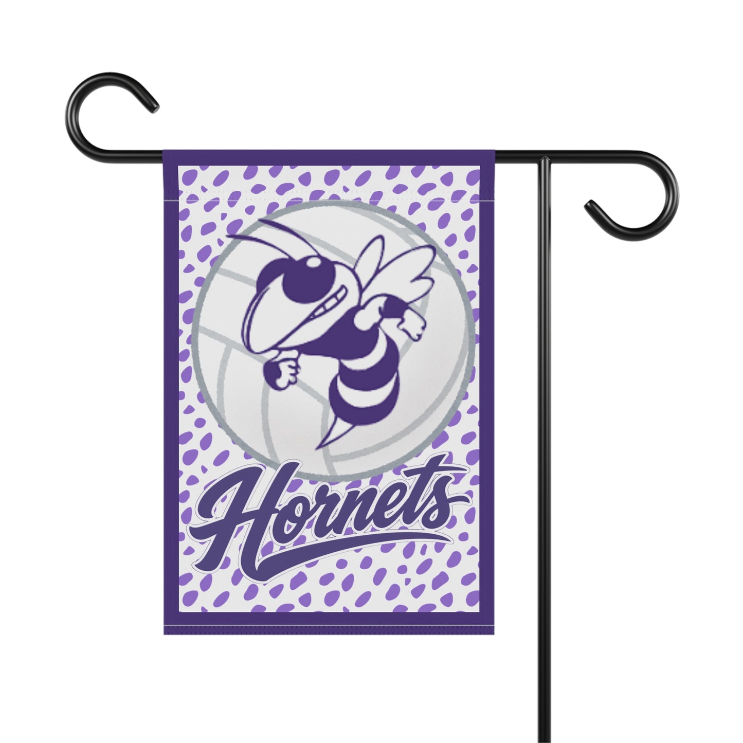 Holcomb Hornets Volleyball Flag — Purple Mascot House Banner