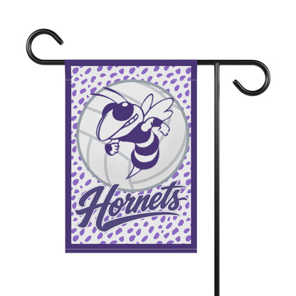 Holcomb Hornets Volleyball Flag — Purple Mascot House Banner