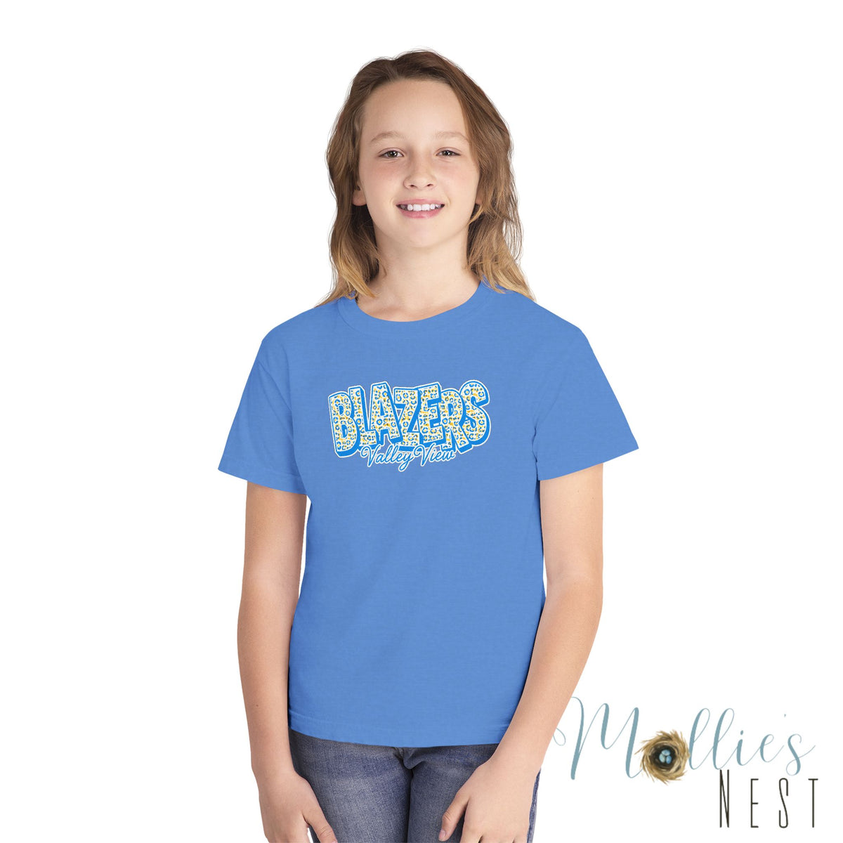Youth Comfort Colors — "BLAZERS Valley View" - stacked block font