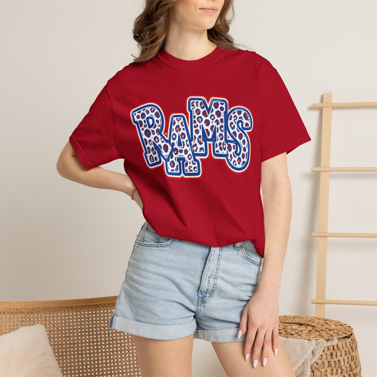 Paragould Rams Leopard Print Retro Logo T-Shirt