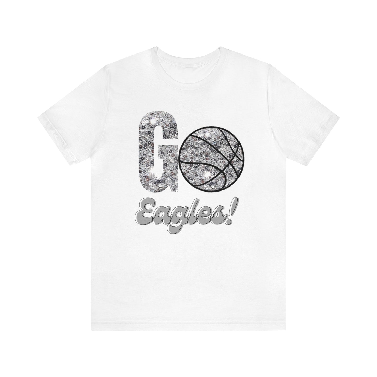 Faux Sequin Eagles Basketball Jersey Short Sleeve Tee