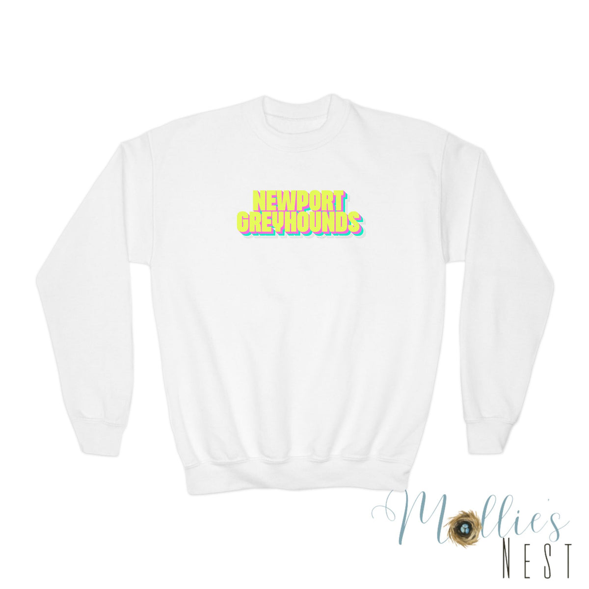 YOUTH. Newport Greyhounds Neon Crewneck Sweatshirt