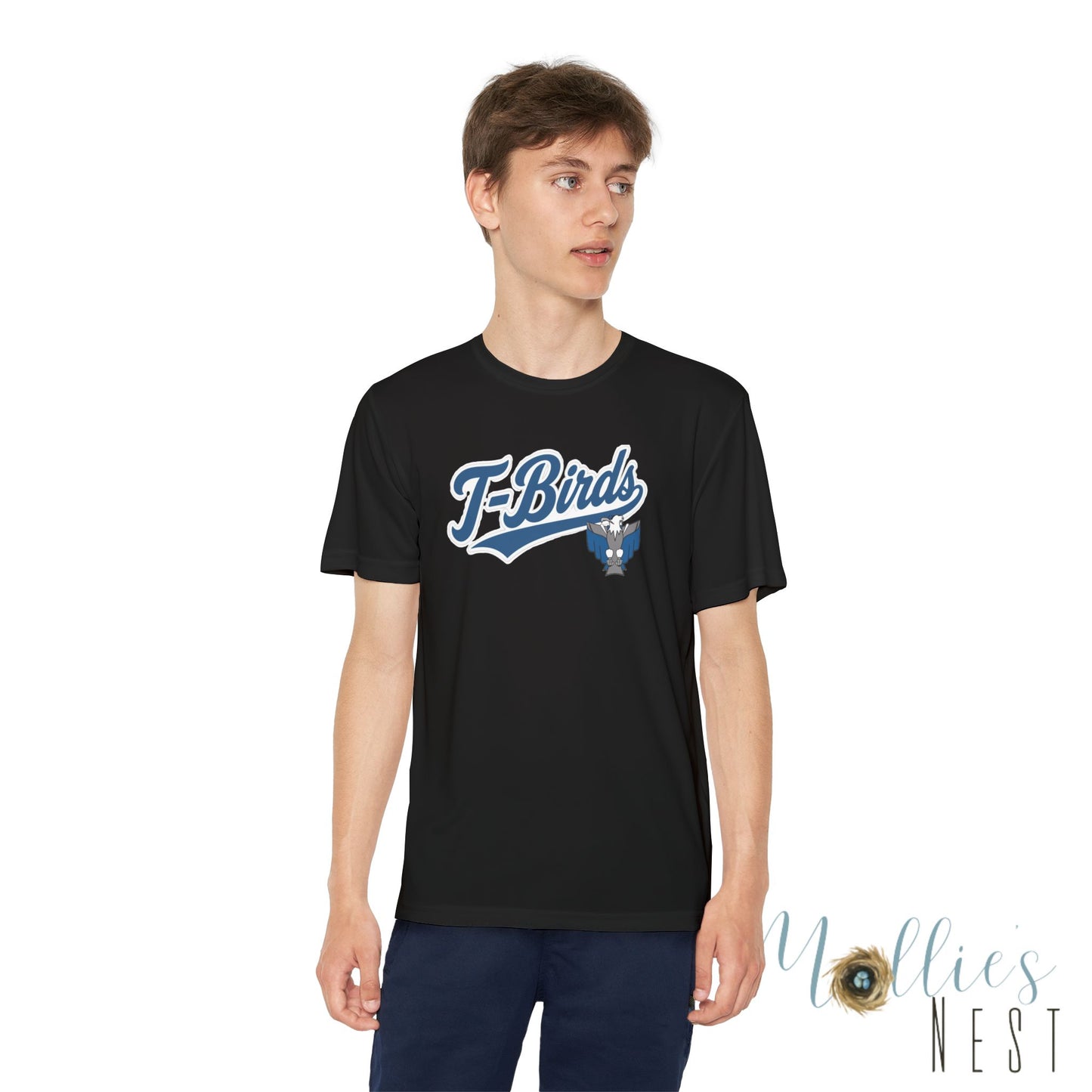 Cross County. Thunderbirds Youth Drifit — Script Logo Team Shirt