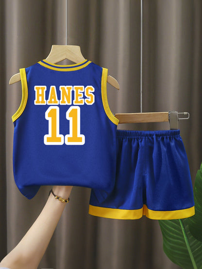 HANES.11 Blazers Children's Basketball Jersey Set(Dual-sided Printing)