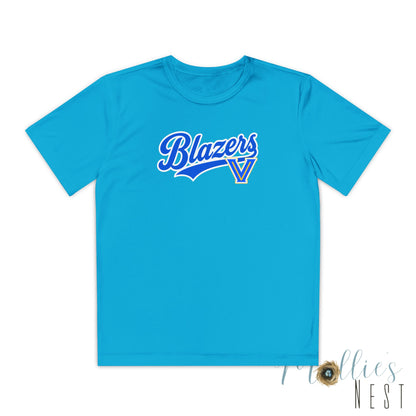 Blazers Youth Drifit — Blue Script Logo Team Shirt