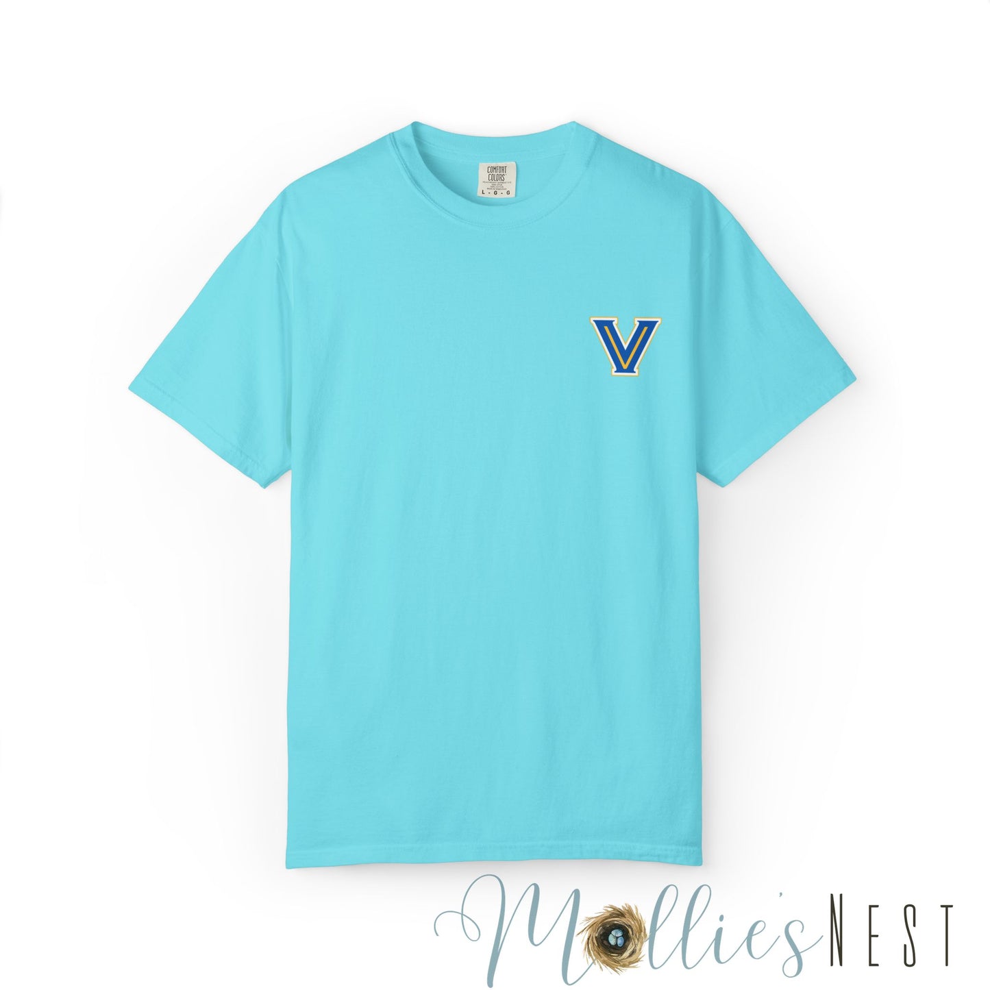 Valley View Light the Flame Football Helmet T-Shirt | Unisex Garment-Dyed Tee for Football Fans, Game Day Shirt, Sports Apparel, Casual Wear