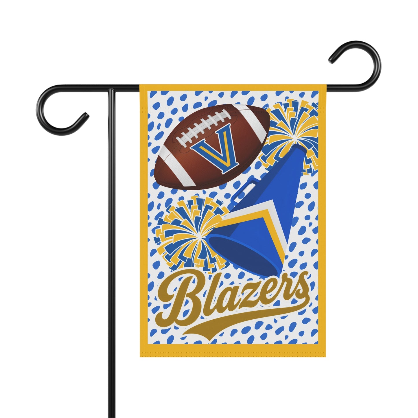 Blazers Football & Cheer Yard Flag — Blue & Gold Team Spirit Yard Banner