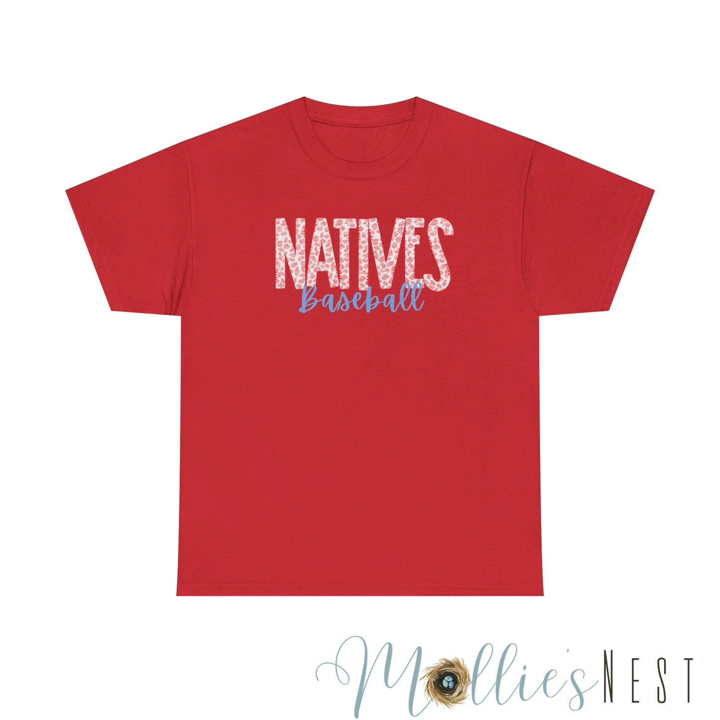 Leopard Natives Baseball Heavy Cotton Tee. NATIVES 25