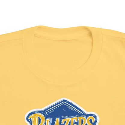 Toddler BLAZERS Retro Logo T‑Shirt — Valley View (Vintage Blue & Gold)