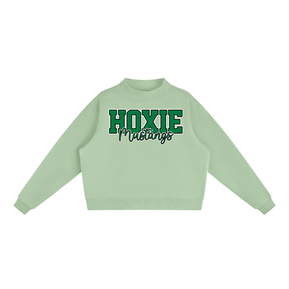 Hoxie Mustangs. Fleece Mock-Neck Crew Sweatshirt