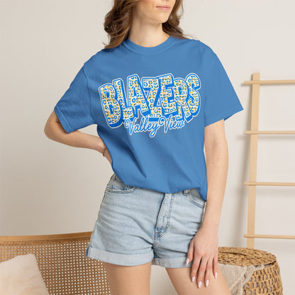 ADULT. Blazers Valley View Leopard Print T-Shirt - Stacked font