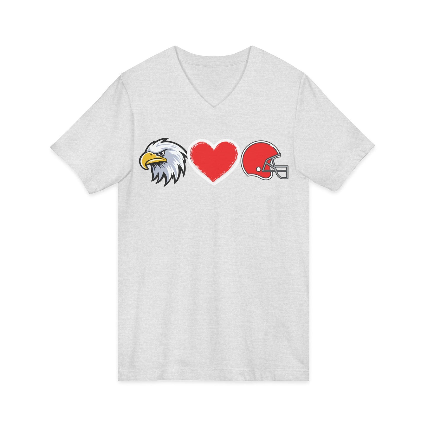 Eagle - Heart - Helmet V-Neck Tee — Football Fan Love Shirt. Eagles