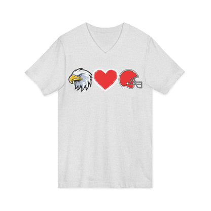 Eagle - Heart - Helmet V-Neck Tee — Football Fan Love Shirt. Eagles