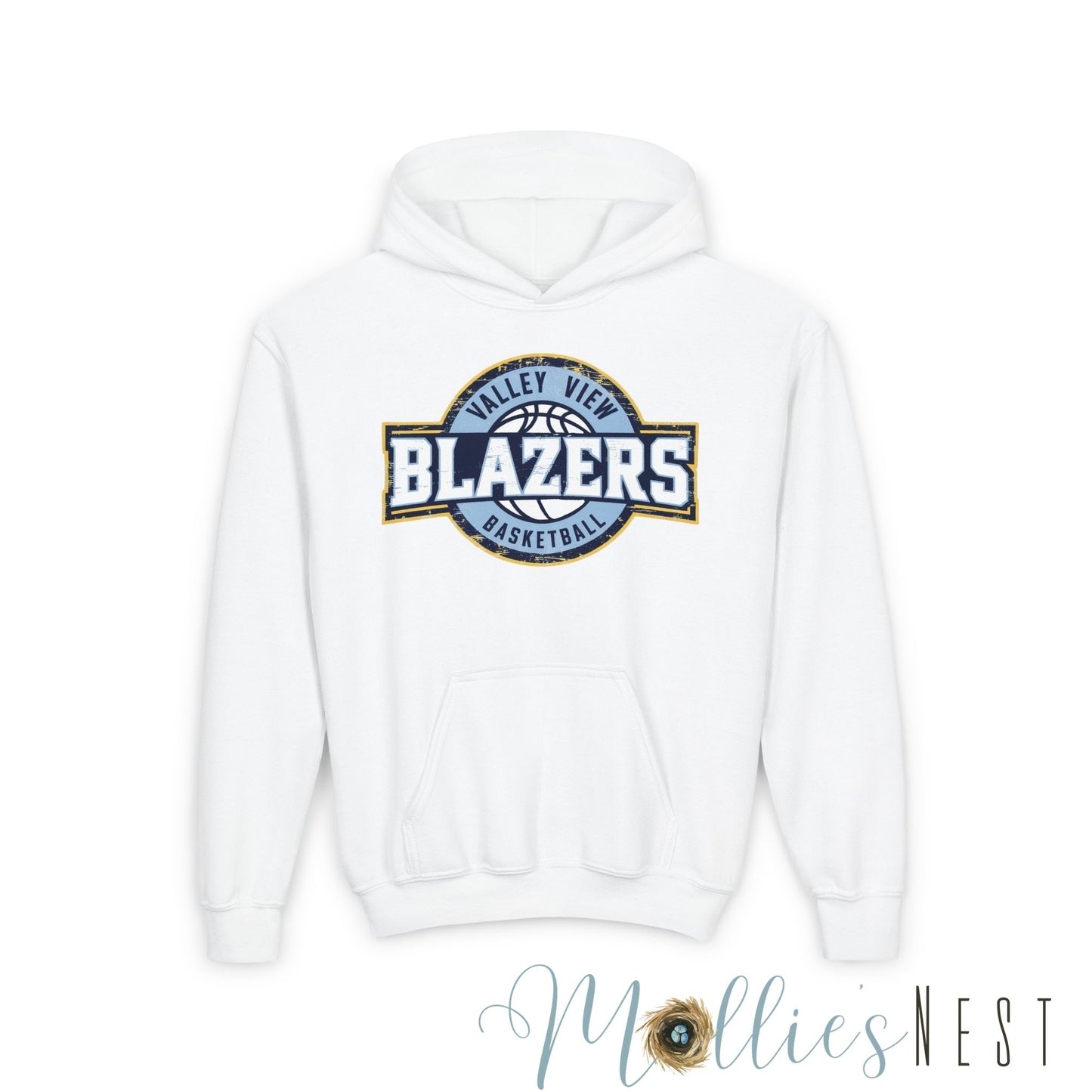 Youth Heavy Blend Hooded Sweatshirt. Blazers Basketball