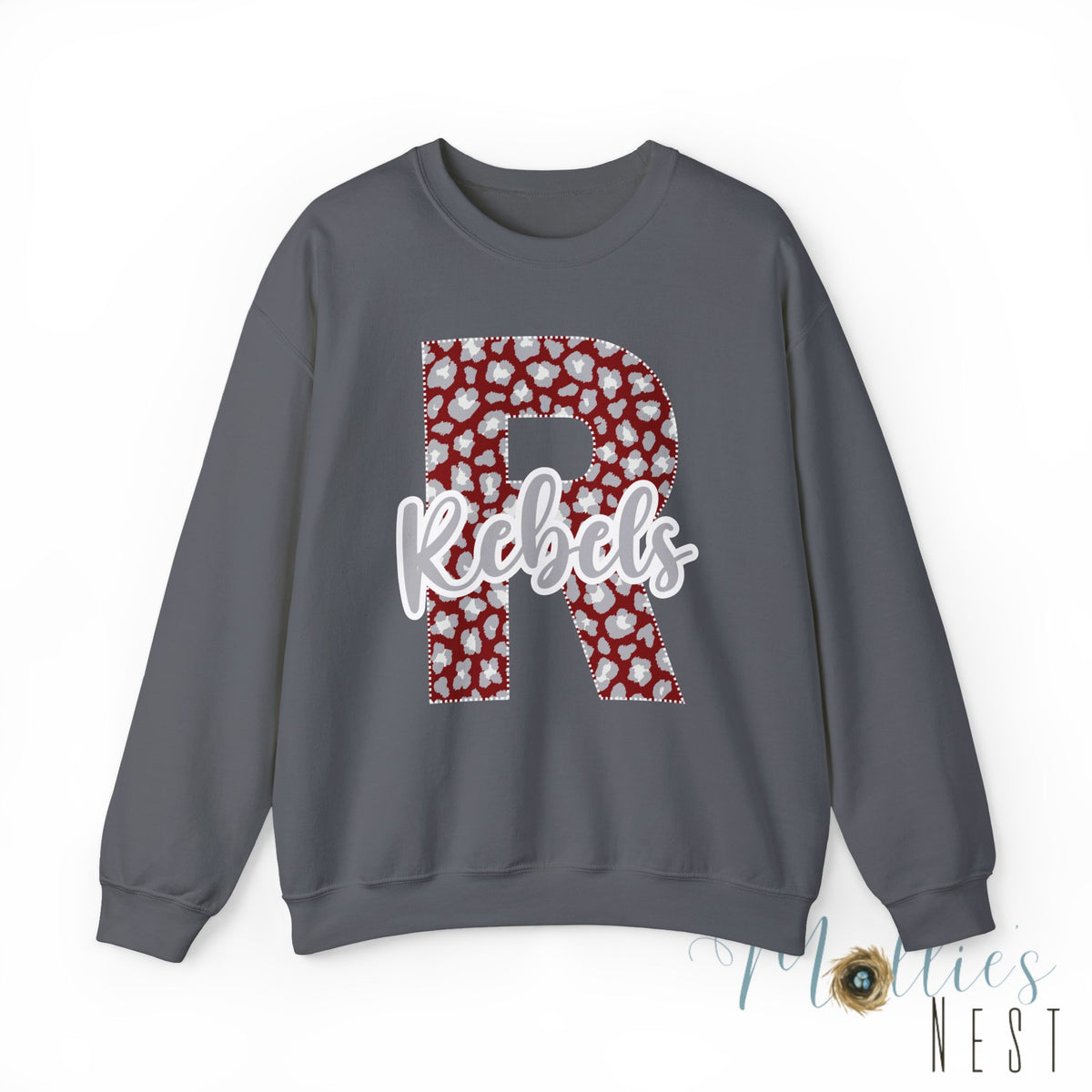 Adult. Riverside Rebels "R" Leopard Sweatshirt