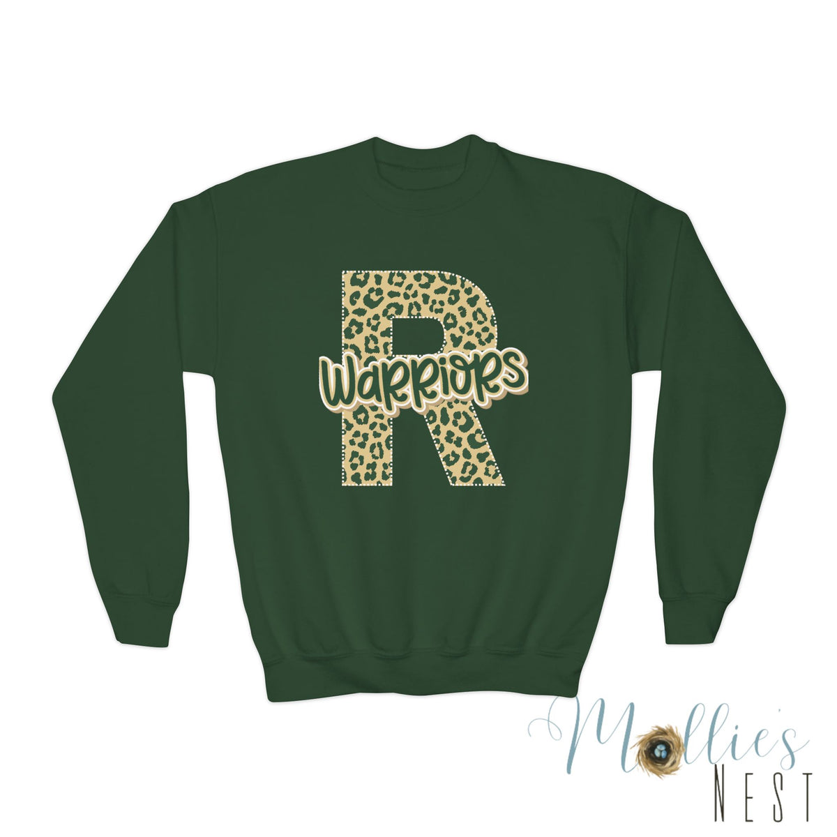 Youth Ridgefiled Christian Warriors Leopard Print Crewneck Sweatshirt