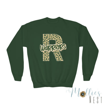 Youth Ridgefiled Christian Warriors Leopard Print Crewneck Sweatshirt