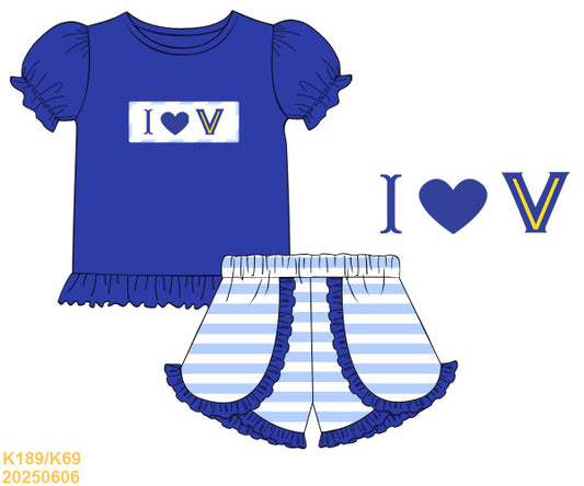 Preorder - I Love Valley View - Smocked Short set