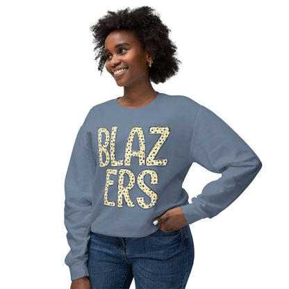 Lightweight Graphic Sweatshirt. BLAZERS Leopard Letters
