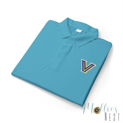 ADULT size - Embroidered 'V' Performance Polo — Moisture-Wicking Sport Shirt - Valley View Logo