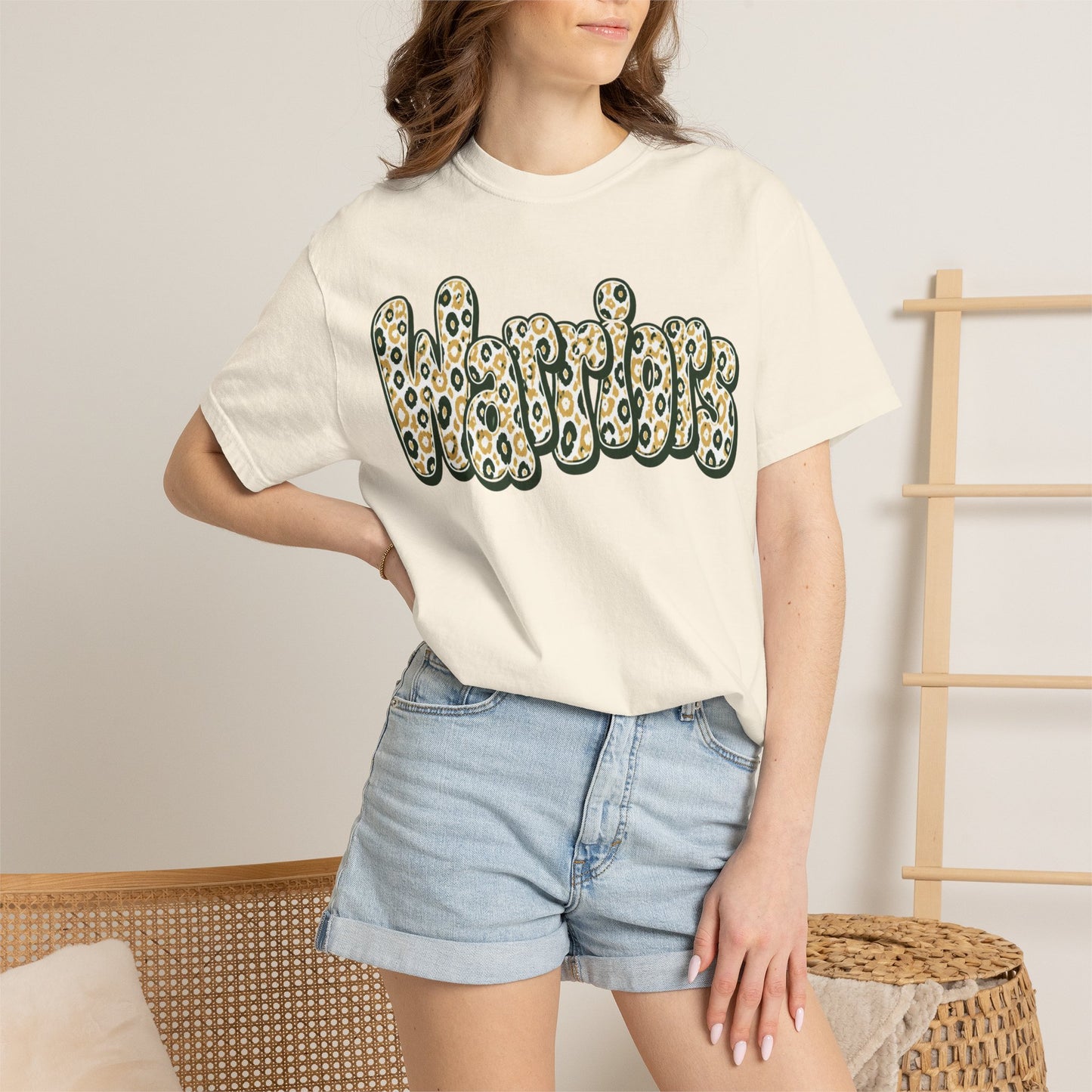 Warriors Leopard Script T-Shirt