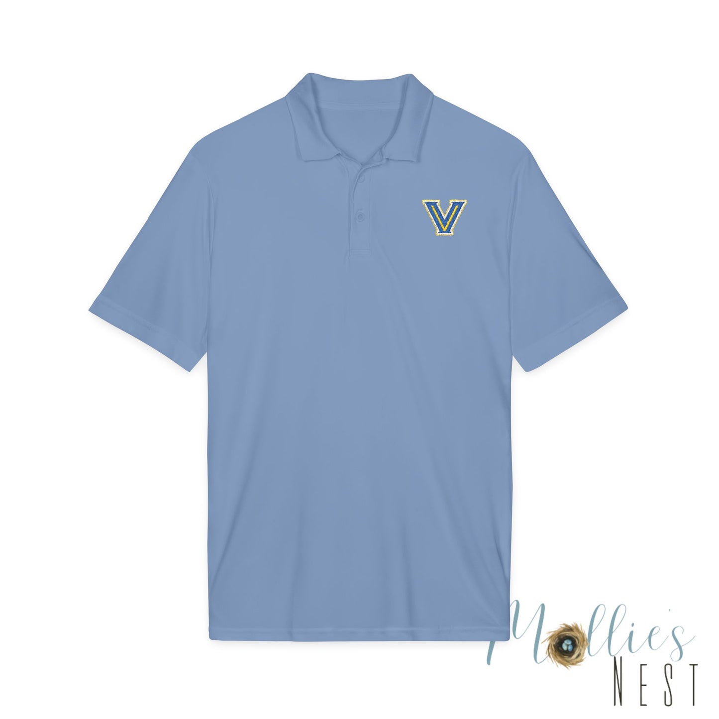 Embroidered V - Valley View Blazers Logo Performance Polo — Moisture-Wicking Sport Shirt
