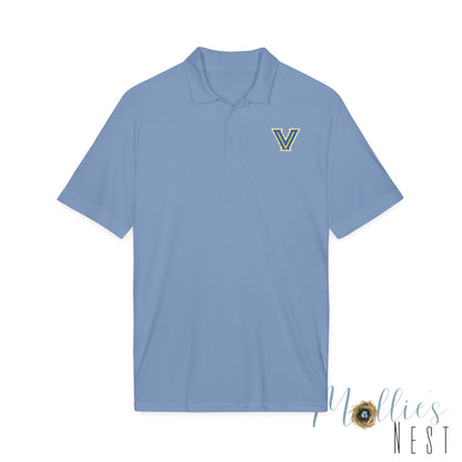 Embroidered V - Valley View Blazers Logo Performance Polo — Moisture-Wicking Sport Shirt