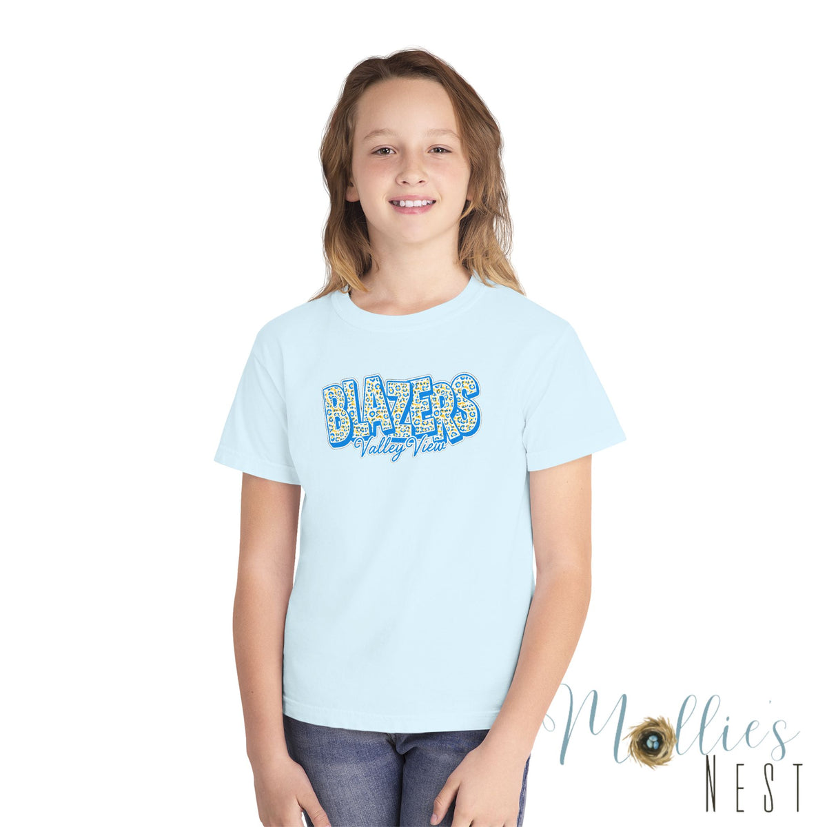 Youth Comfort Colors — "BLAZERS Valley View" - stacked block font