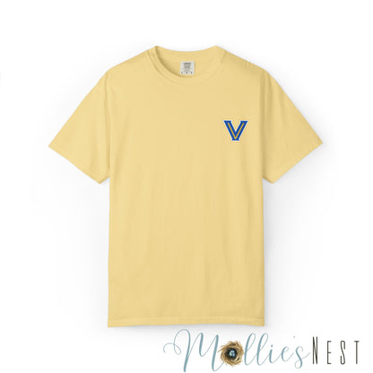 Valley View Light the Flame Football Helmet T-Shirt | Unisex Garment-Dyed Tee for Football Fans, Game Day Shirt, Sports Apparel, Casual Wear