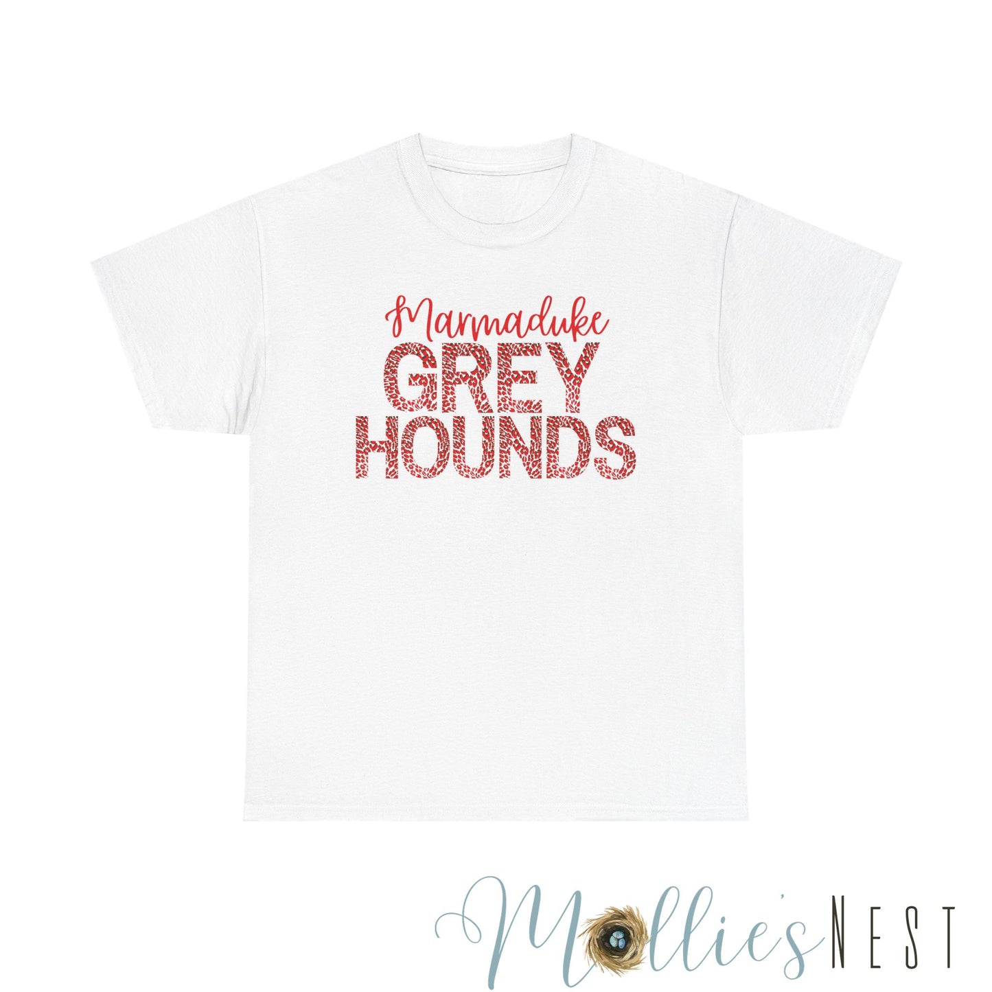 Marmaduke Greyhounds Tee. Red/Black/White