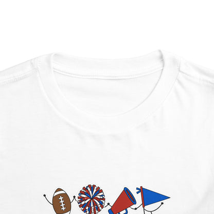 Toddler Football Tee "It's Touchdown Season" – Red/Blue Game Day Shirt