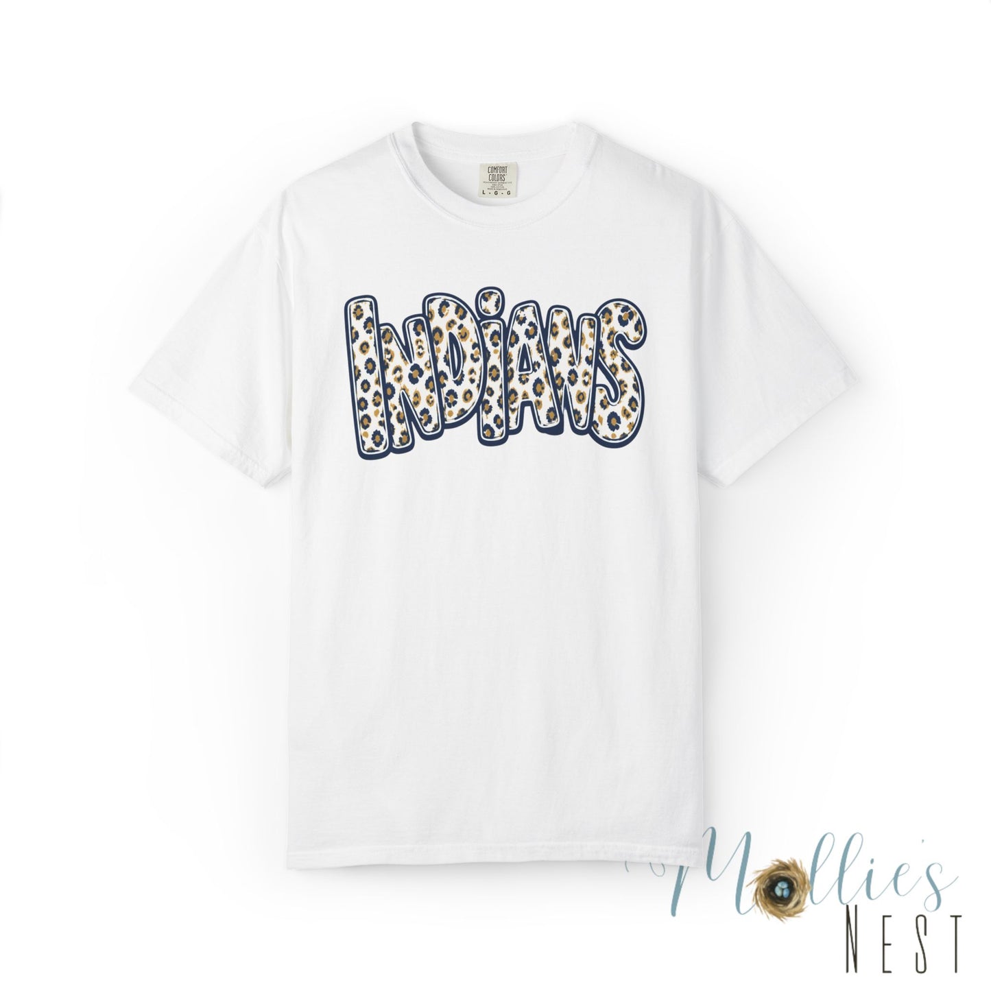 Indians Marked Tree Leopard Stacked Graphic T-Shirt - Adult