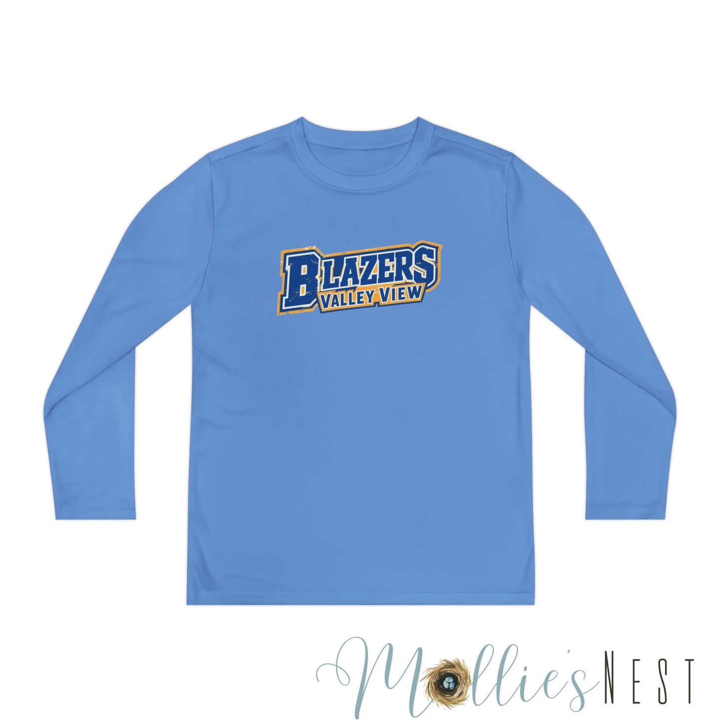Youth Long Sleeve Competitor Tee. Valley View Blazers