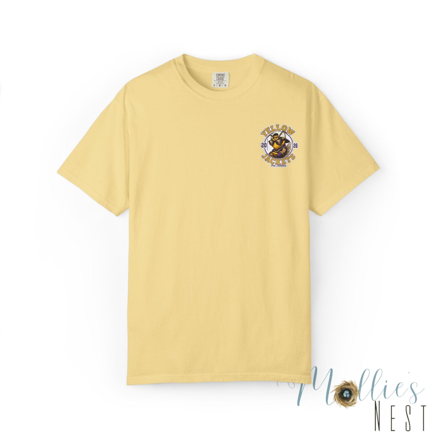 ADULT — Yellow Jackets Mascot 2026 School Spirit Shirt. Comfort Colors