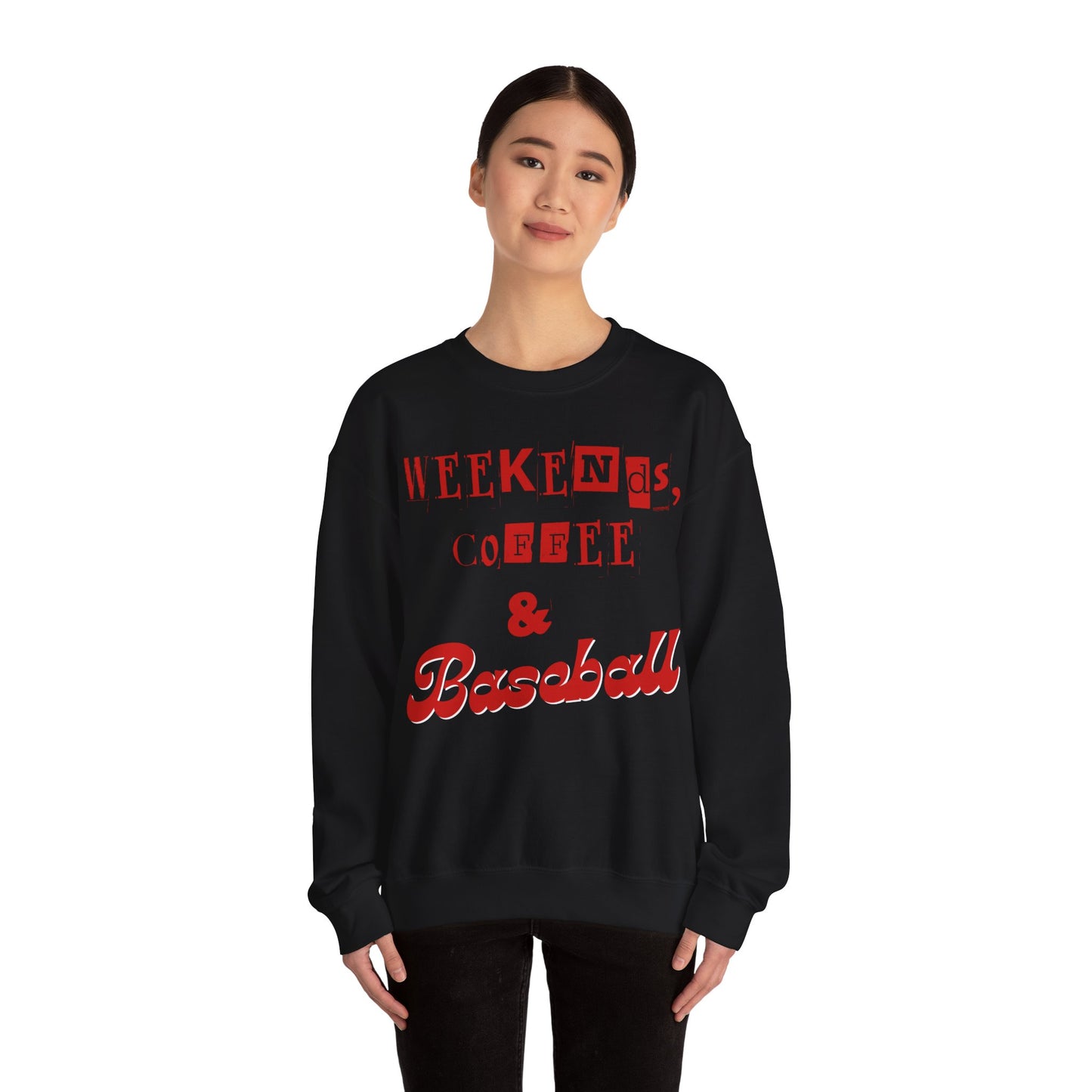 Weekednd, coffee, baseball Heavy Blend™ Crewneck Sweatshirt